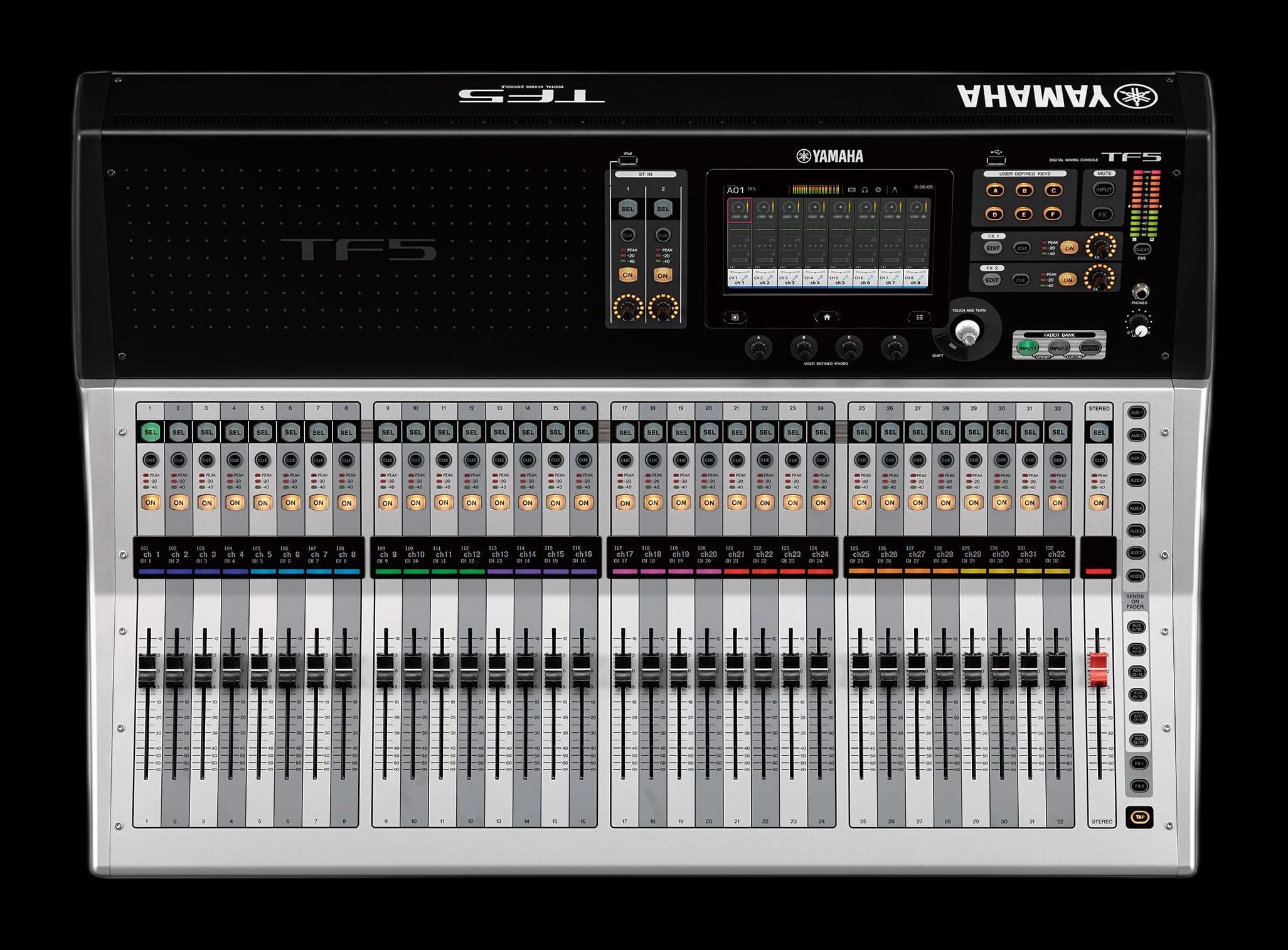 Tampak Tampak atas (permukaan kontrol) Yamaha TF5 — digital mixer